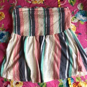 Strapless top striped